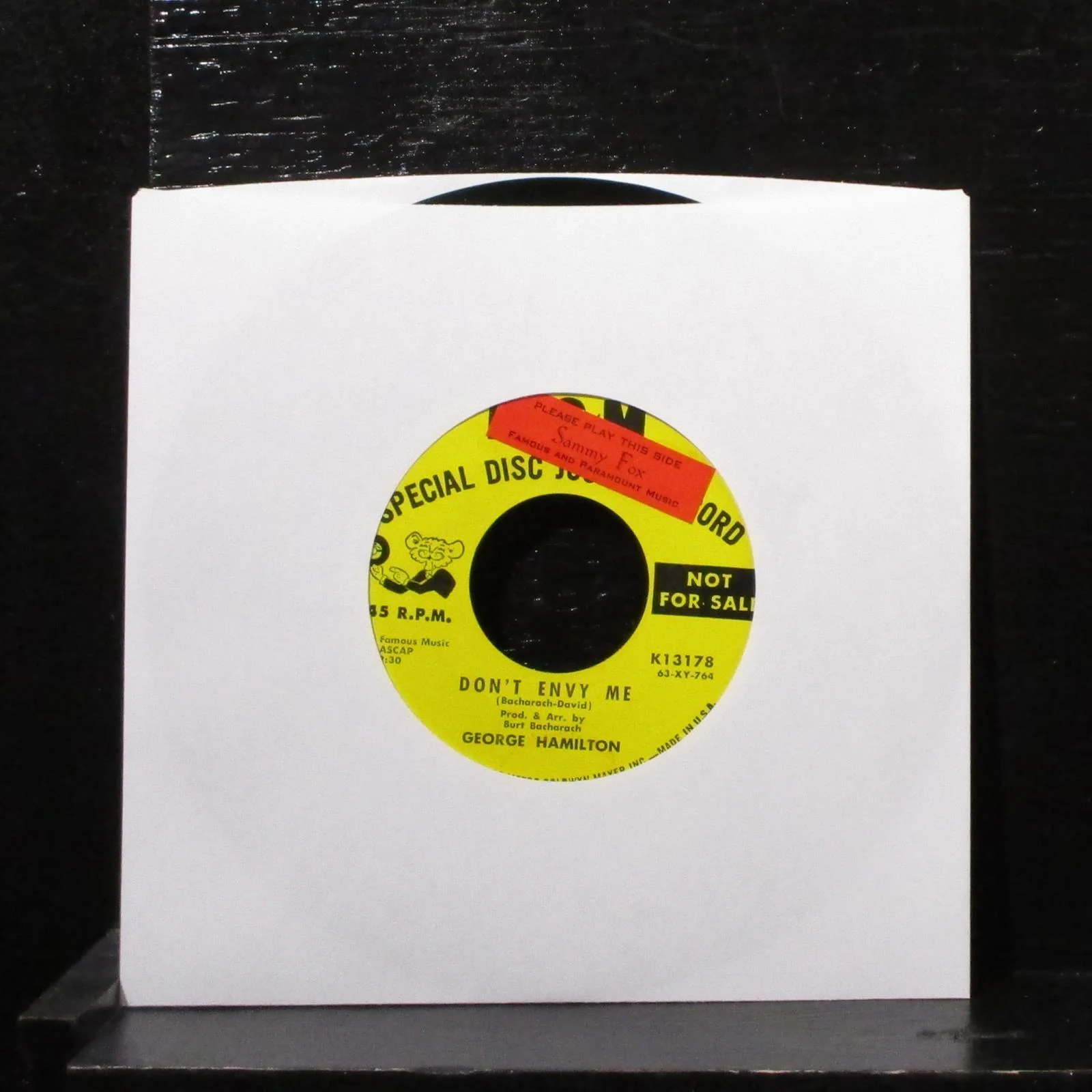 George Hamilton - Little Betty Falling Star 7" Mint- Promo Vinyl 45 MGM K13178 - Image 2