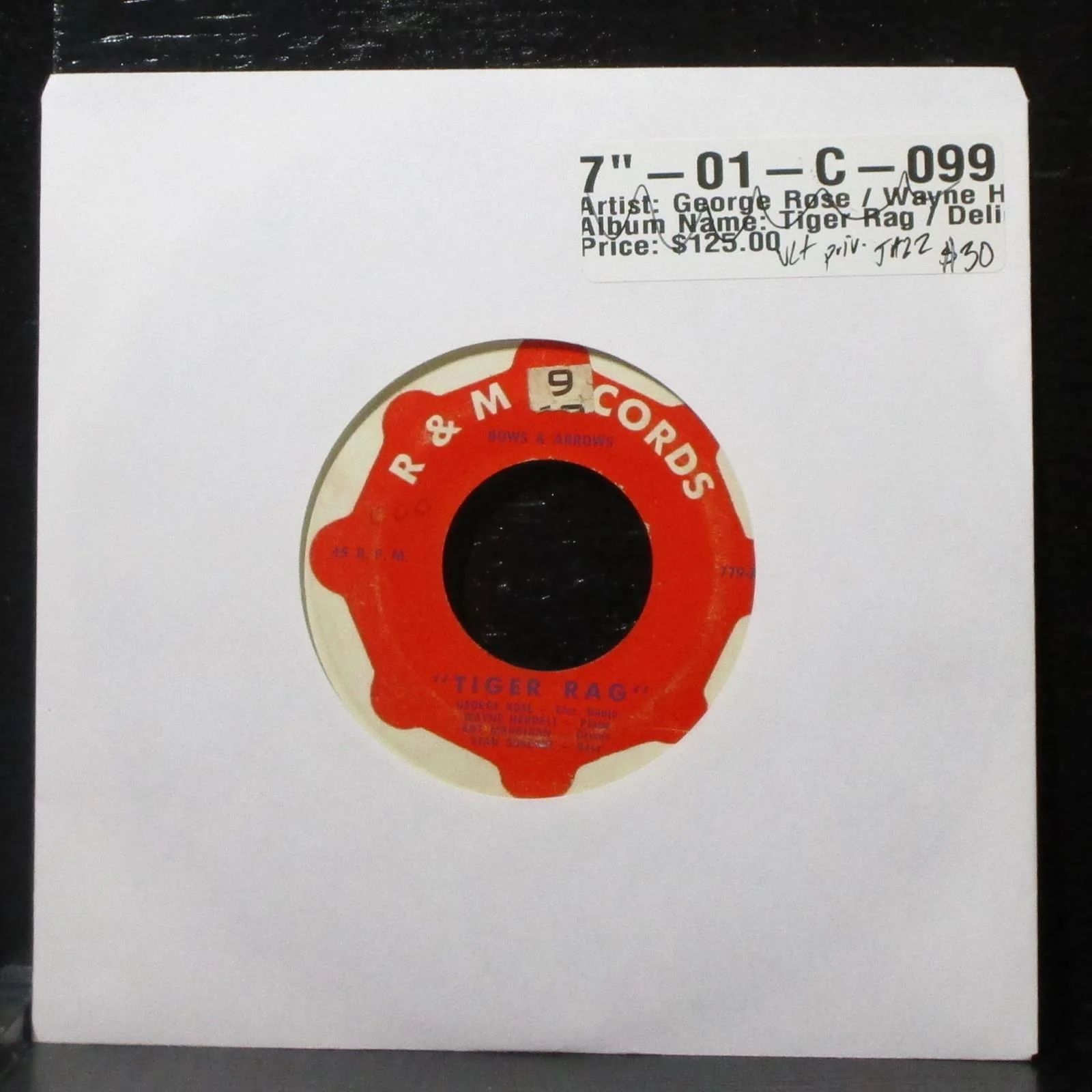 George Rose - Tiger Rag / Delicado 7" VG+ Vinyl 45 R&M Records 779 priv