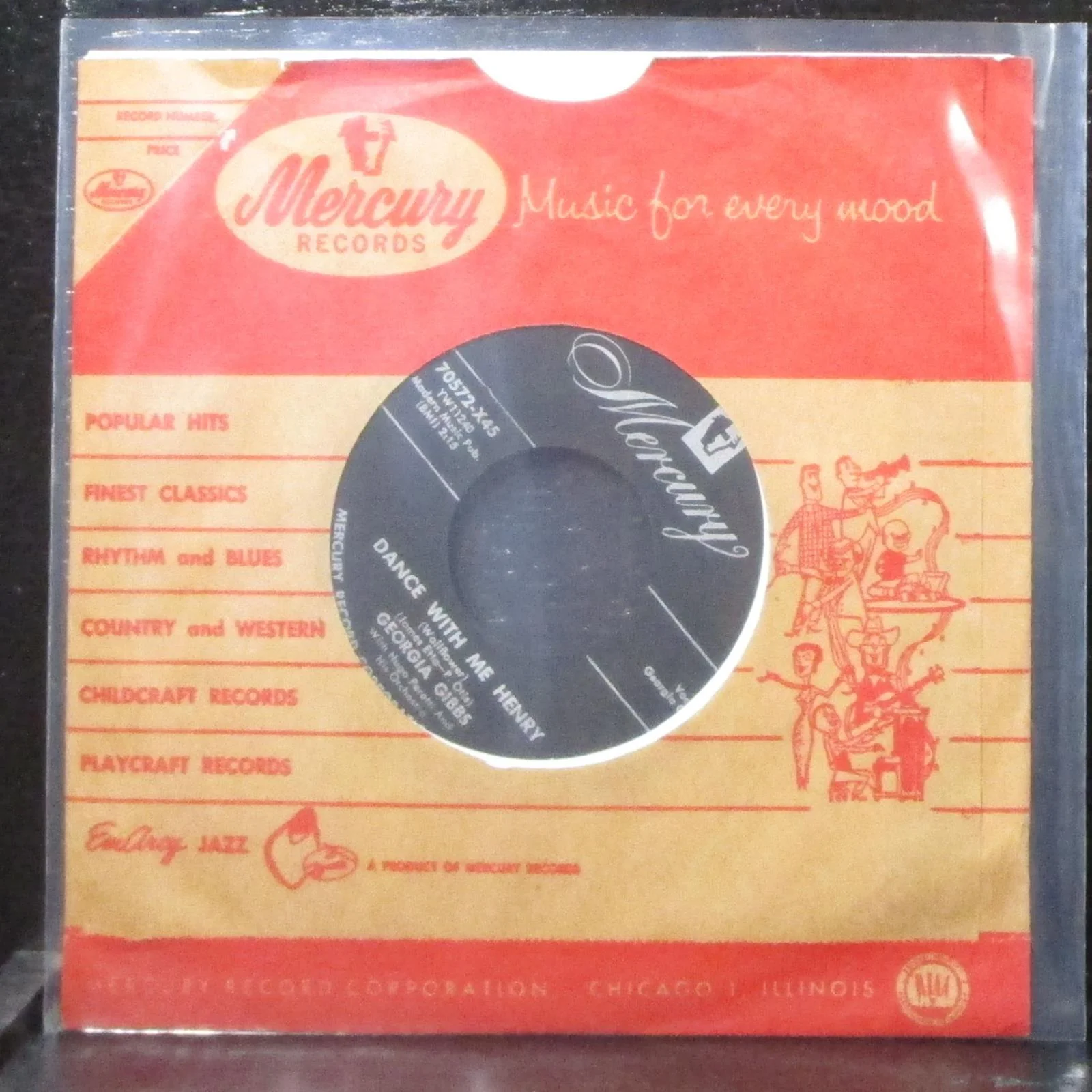 Georgia Gibbs - Dance With Me Henry 7" VG+ Vinyl 45 Mercury 70572-X45 USA - Image 2