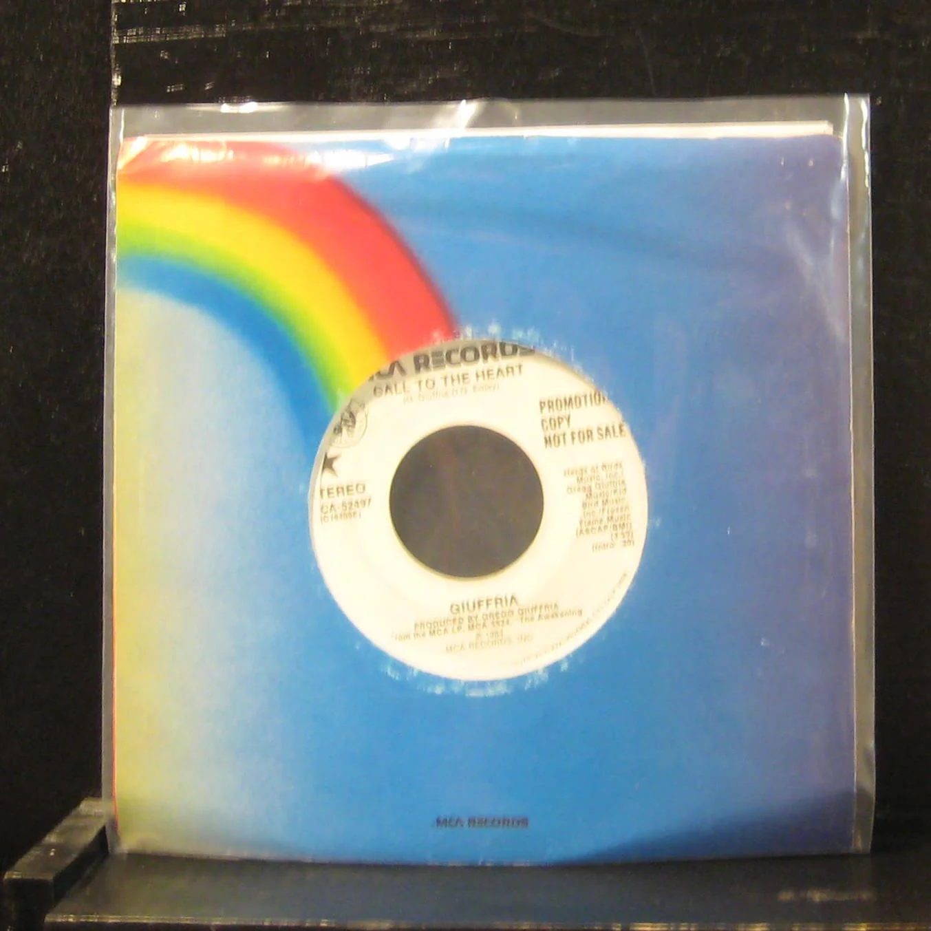 Giuffria - Call To The Heart 7" VG+ MCA-52497 White Promo 1984 USA Vinyl 45 - Image 2