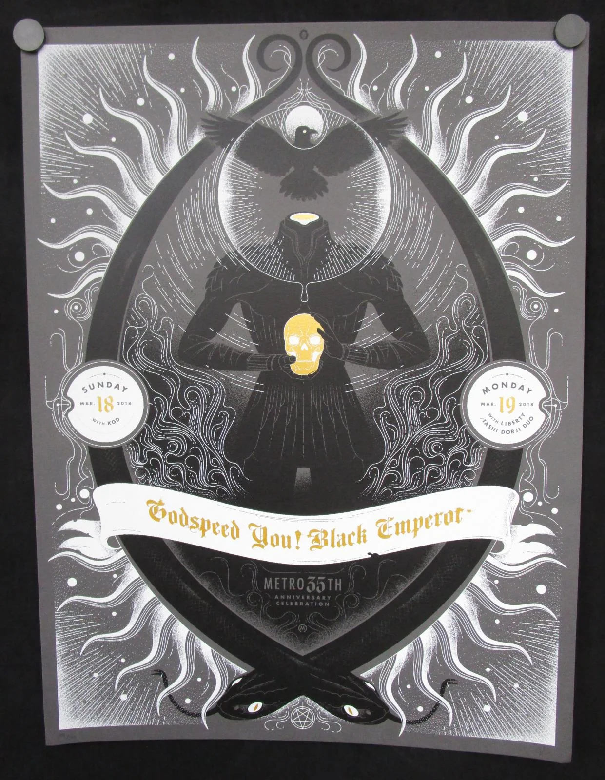 Godspeed You! Black Emperor - Metro Chicago 2018 Screen Print Poster 24"x18"