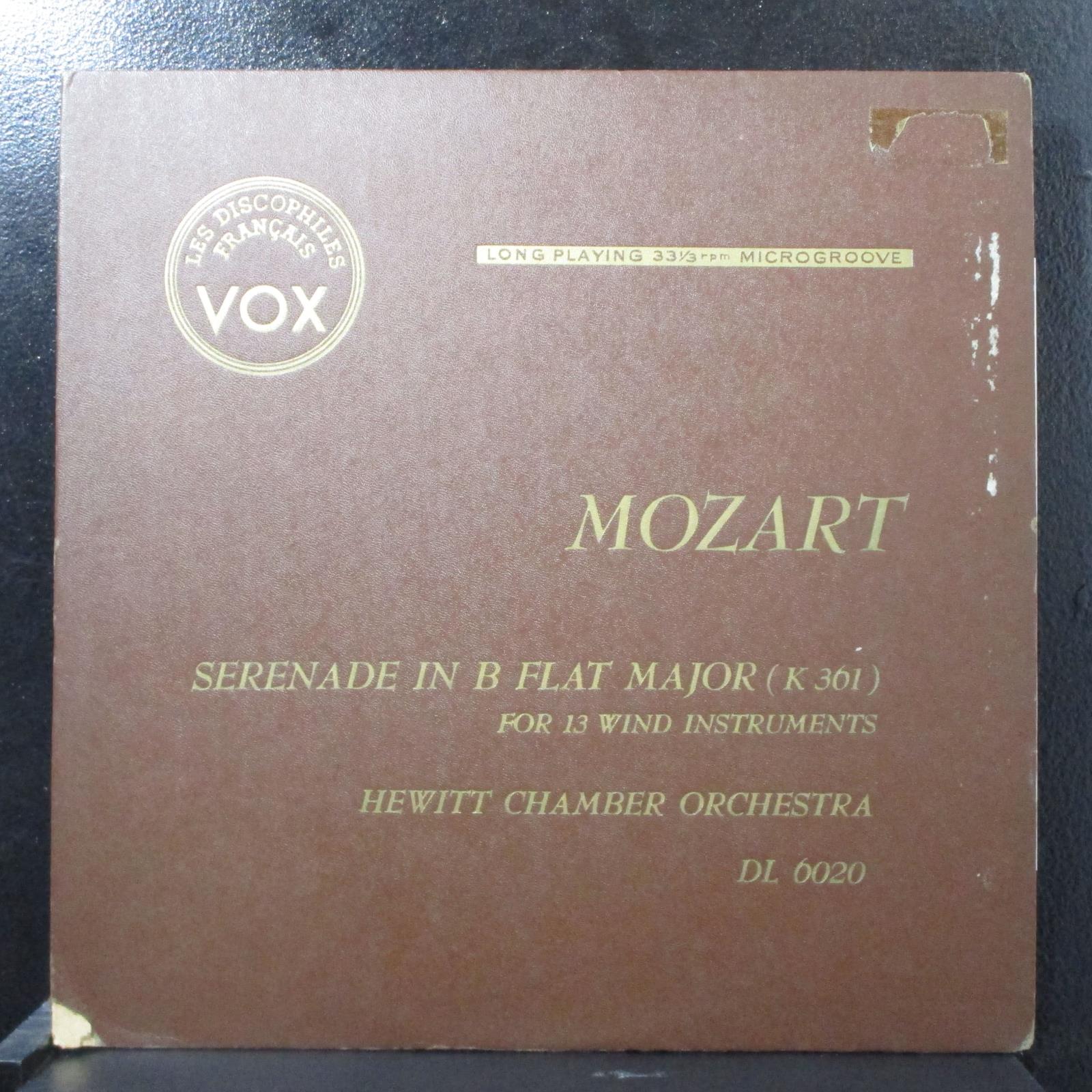 Hewitt Chamber Orchestra - Mozart: Serenade in B Flat Major VG+ LP VOX DL 6020