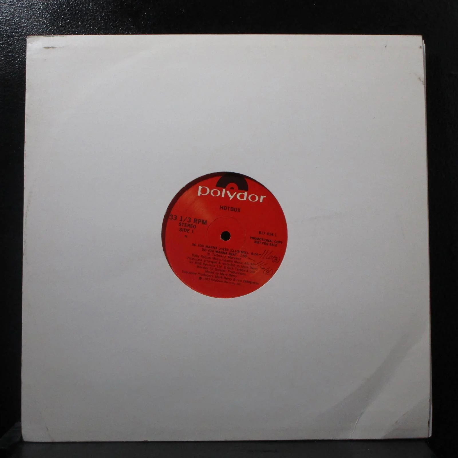 Hotbox - Do You Wanna Lover 12" VG+ 817 414-1 Promo 1983 Vinyl Record