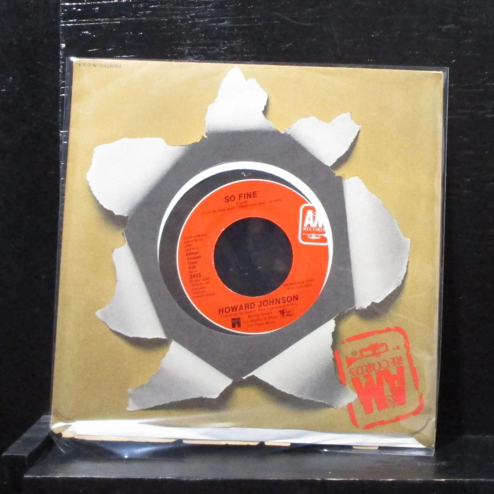 Howard Johnson - So Fine / This Is Heaven 7" Mint- Promo Vinyl 45 A&M 2415-S - Image 2