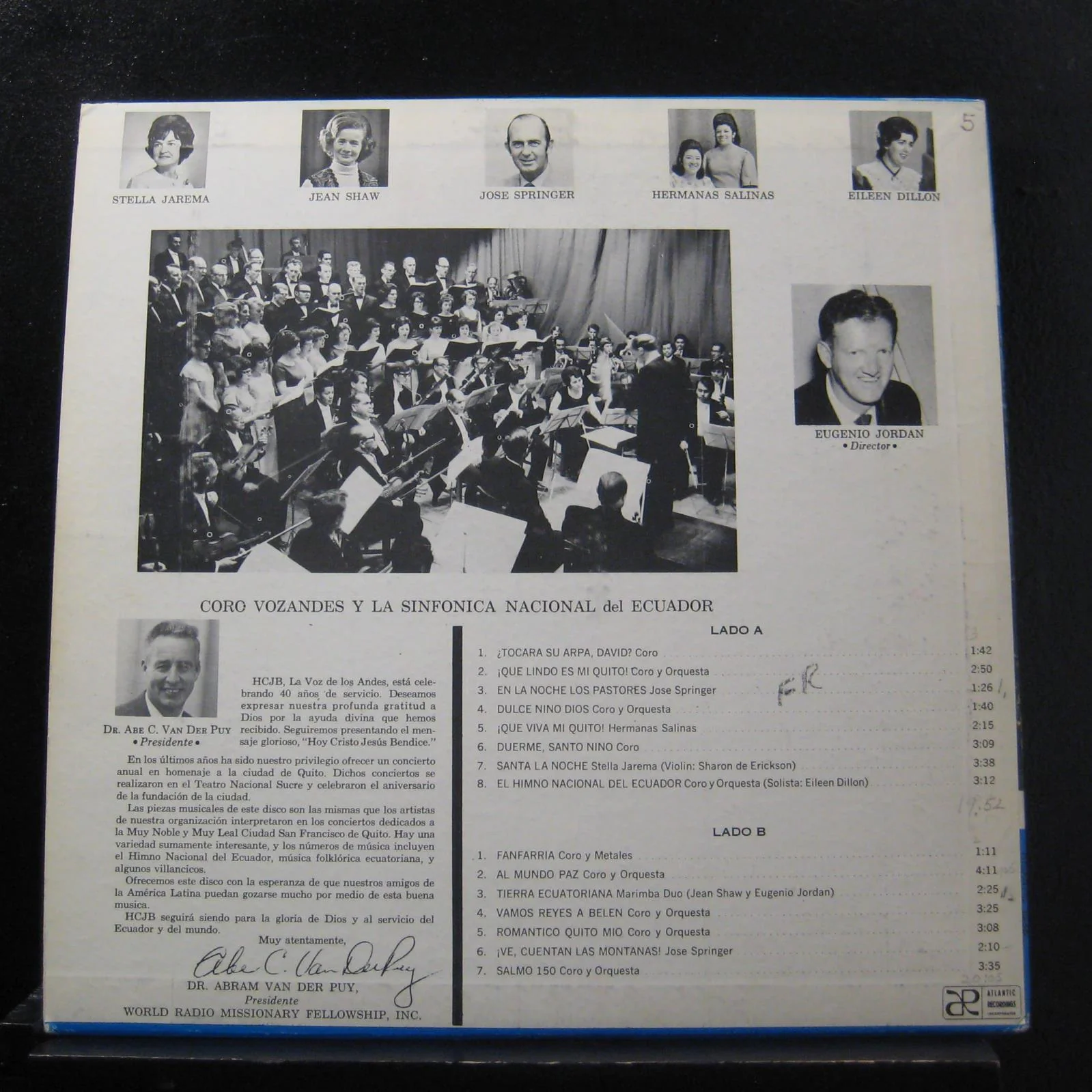 Hoy Cristo Jesus Bendice - Quito Saluda Al Mundo LP VG+ 1256 Mono Vinyl Record - Image 2