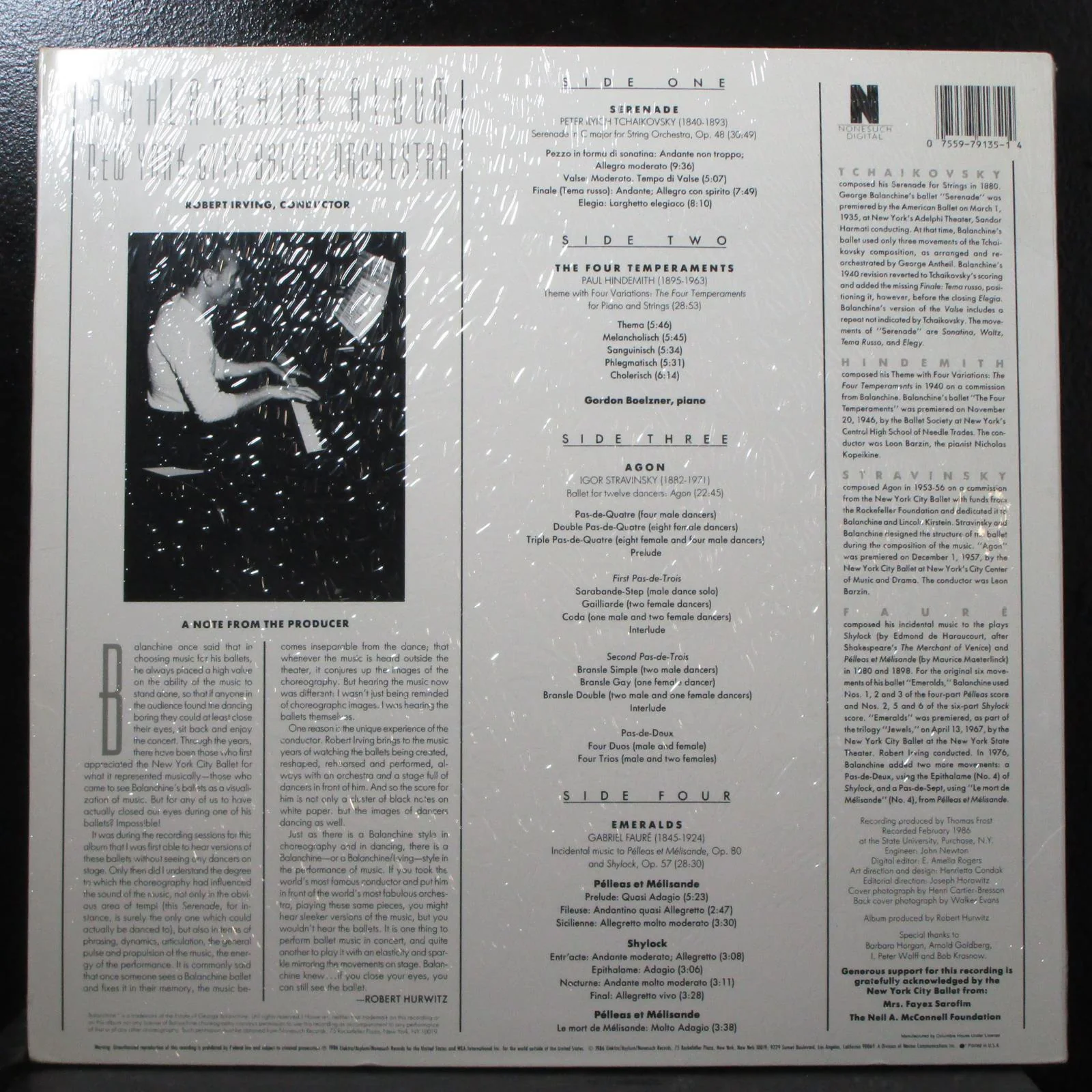 Irving - A Balanchine Album new sealed LP Nonesuch 9 E1-79135 T USA 1986 - Image 2