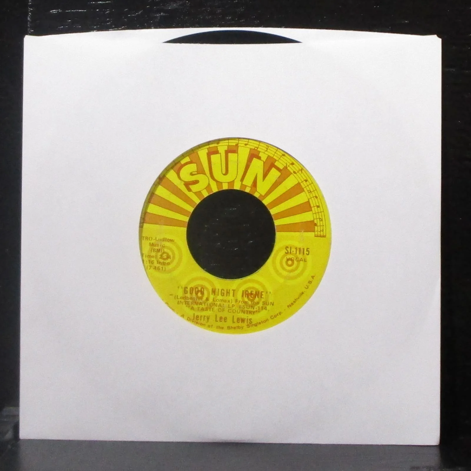 Jerry Lee Lewis - I Can't Seem To Say Goodbye / Good Night Irene 7" VG+ Vinyl 45 - Image 2