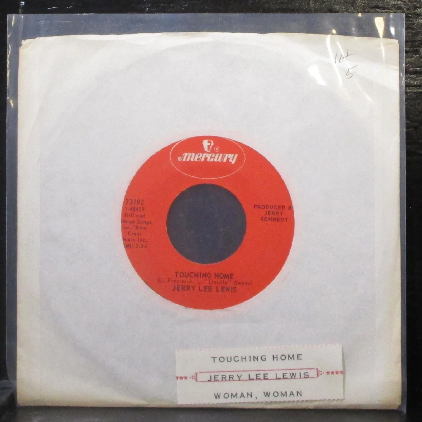Jerry Lee Lewis - Touching Home / Woman, Woman 7" VG+ Vinyl 45 Mercury 73192