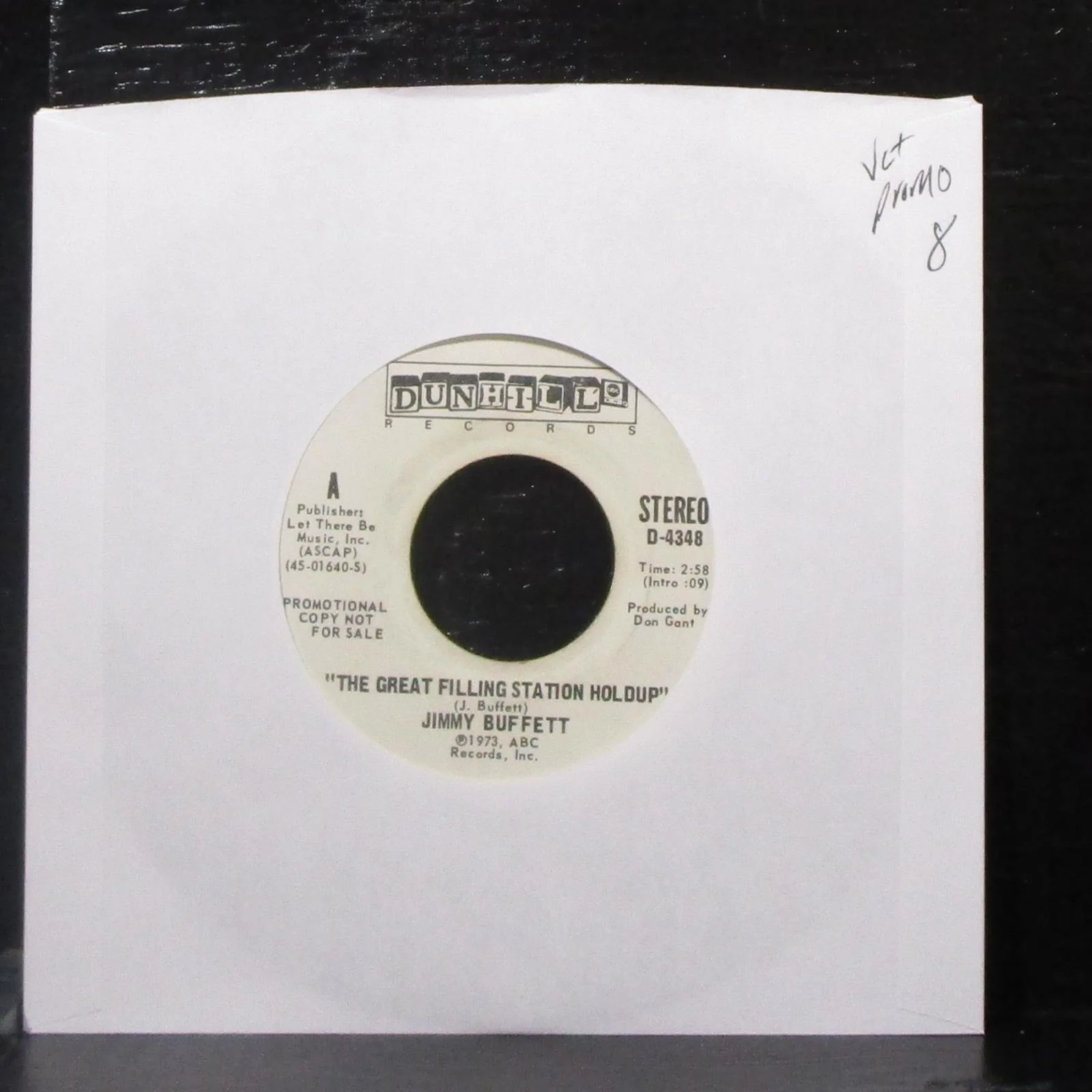 Jimmy Buffett - The Great Filing Station Holdup 7" VG+ Promo Vinyl 45 Dunhill