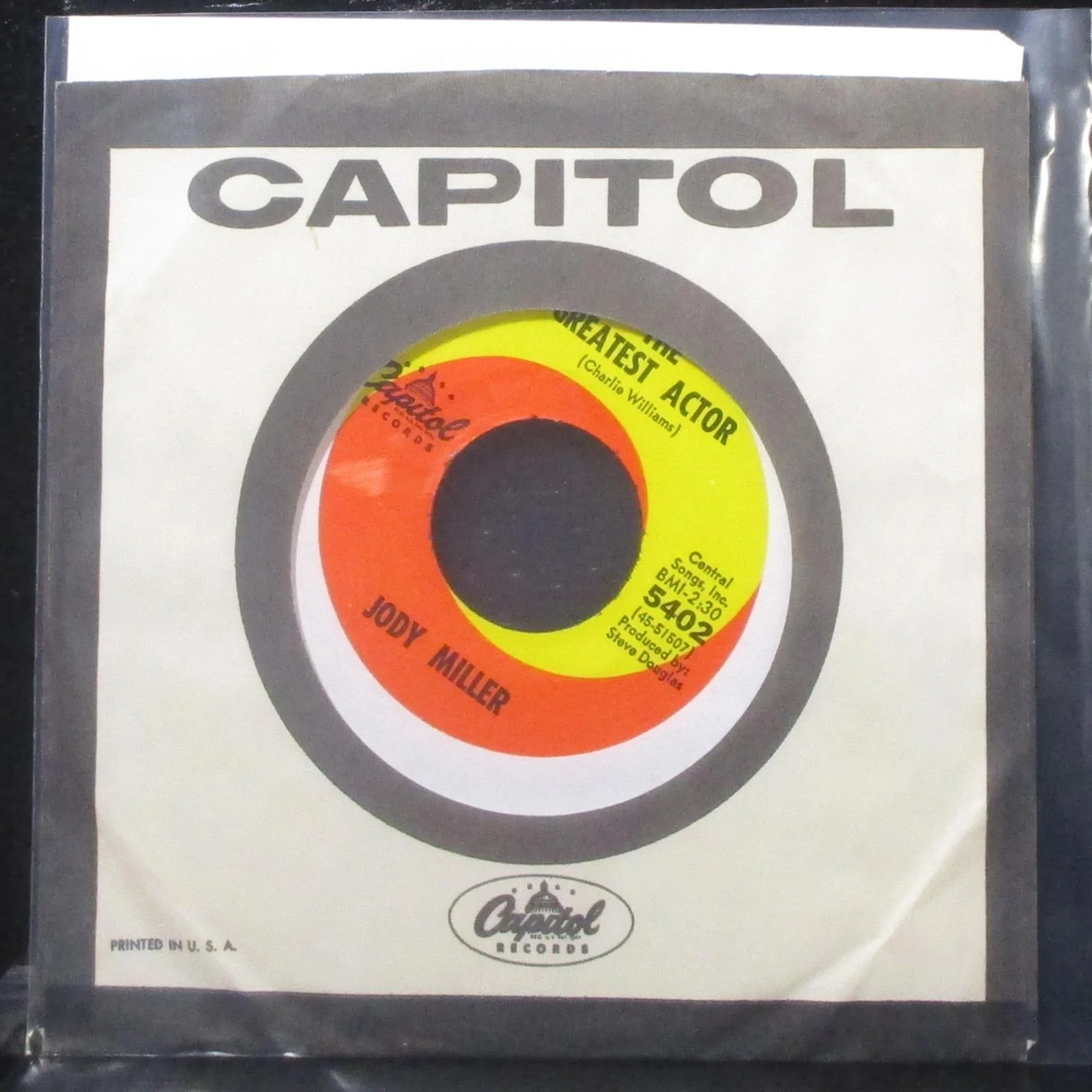 Jody Miller - Queen Of The House / The Greatest Actor 7" Mint- Vinyl 45 Captiol - Image 2