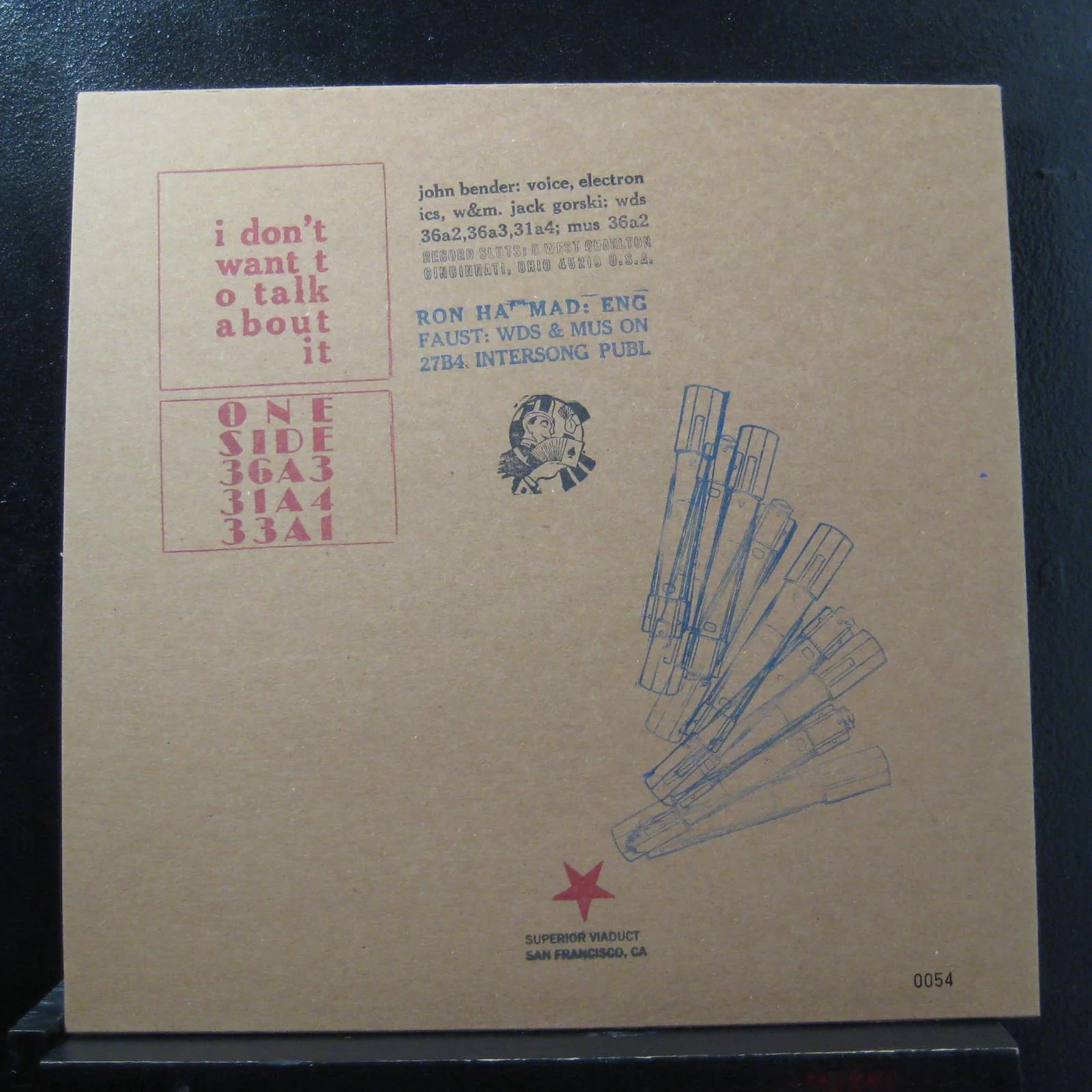 John Bender - I Don't Remember Now / I Don't Want LP Mint- SV101 Red Vinyl - Image 2