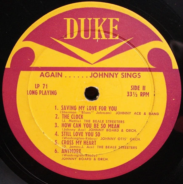 Johnny Ace - Memorial Album For Johnny Ace / Again Johnny Sings (1955) - VG LP Record 1961 Duke USA Mono Vinyl - Rhythm & Blues / Blues / Soul - Image 4