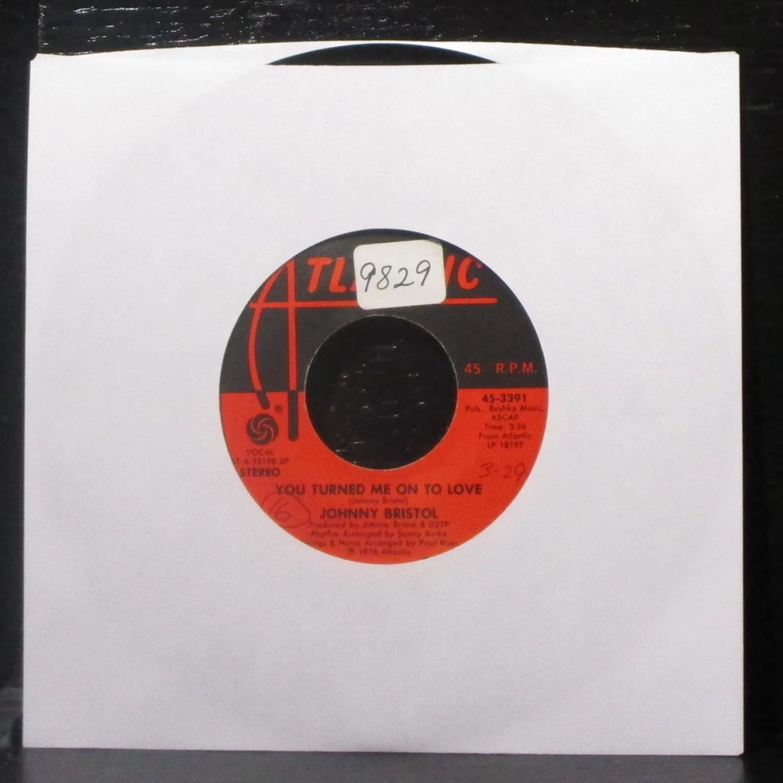 Johnny Bristol - I Sho Like Groovin' With Ya 7" VG+ Vinyl 45-3391 Atlantic USA - Image 2