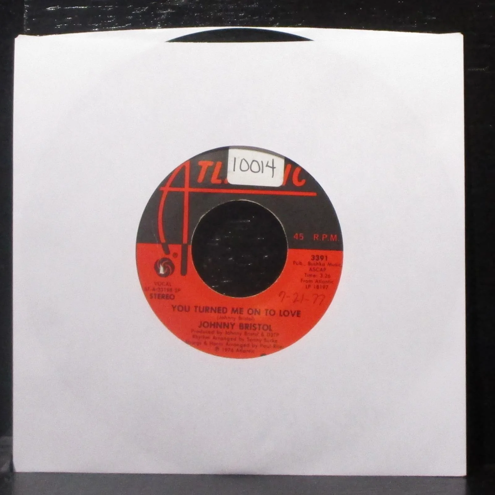 Johnny Bristol - I Sho Like Groovin' With Ya 7" VG+ Vinyl 45 Atlantic 3391 USA - Image 2