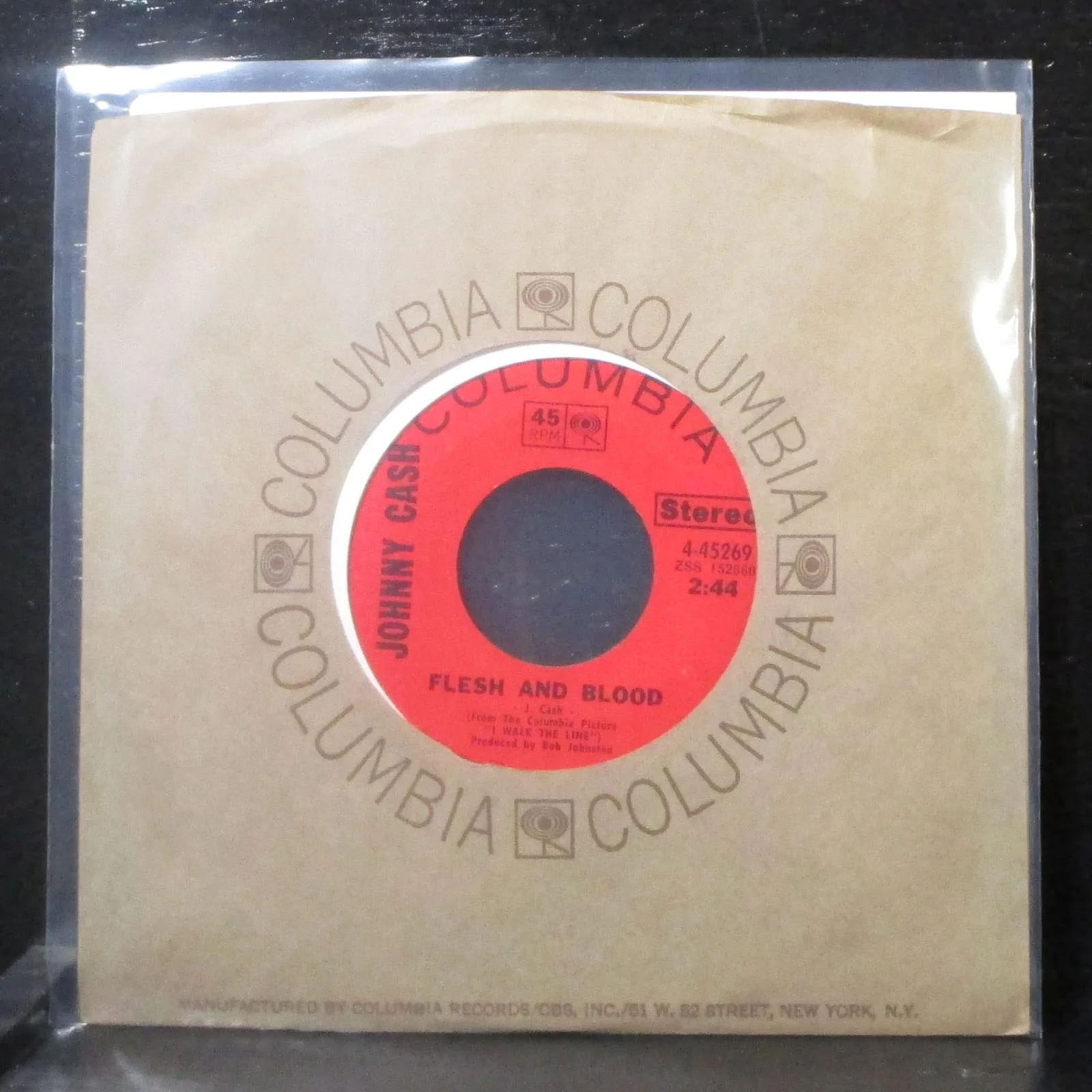 Johnny Cash - Flesh And Blood 7" Mint- Vinyl 45 Columbia 4-45269 USA 1970