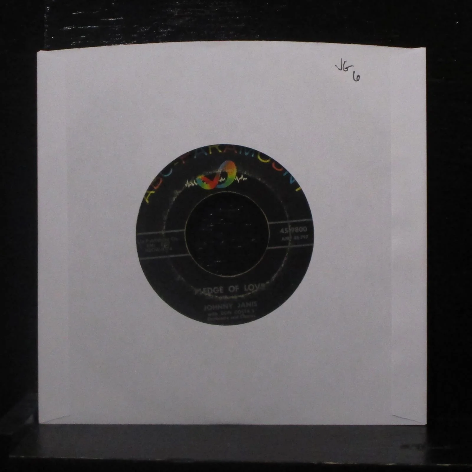 Johnny Janis - Pledge Of Love / I Played The Field 7" VG 45-9800 USA 1957 Vinyl