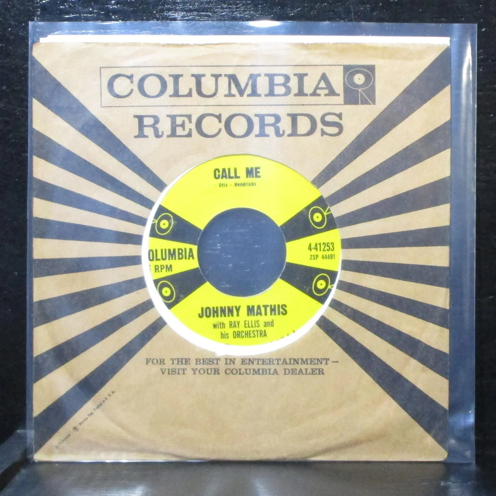 Johnny Mathis - Call Me / Stairway To The Sea 7" VG+ Columbia 4-41253 USA 1958