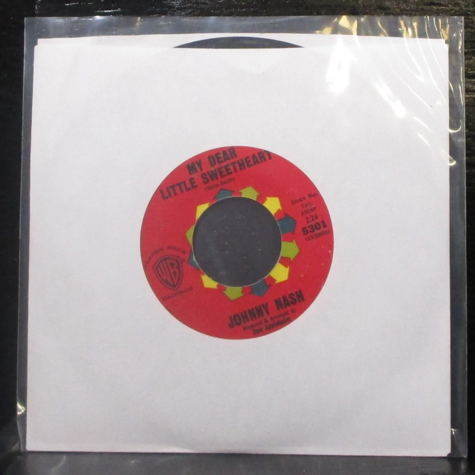 Johnny Nash - Ol' Man River / My Dear Little Sweetheart 7" VG+ Vinyl 45 WB 5301 - Image 2