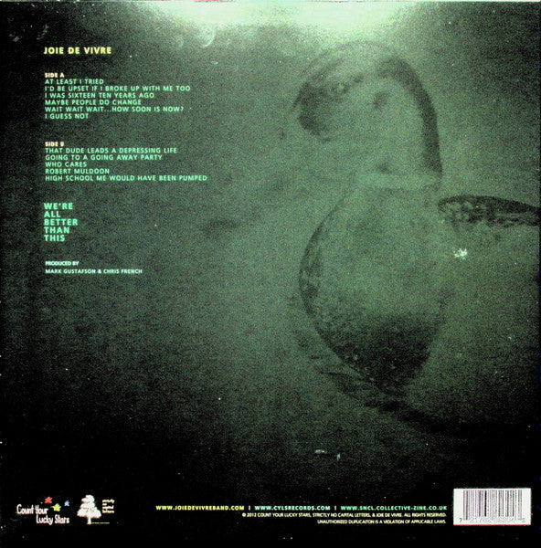 Joie De Vivre - We're All Better Than This - VG+ LP Record 2012 Count Your Lucky Stars Strictly No Capital Letters USA Vinyl Oxblood Vinyl & Insert - Indie Rock / Emo - Image 2