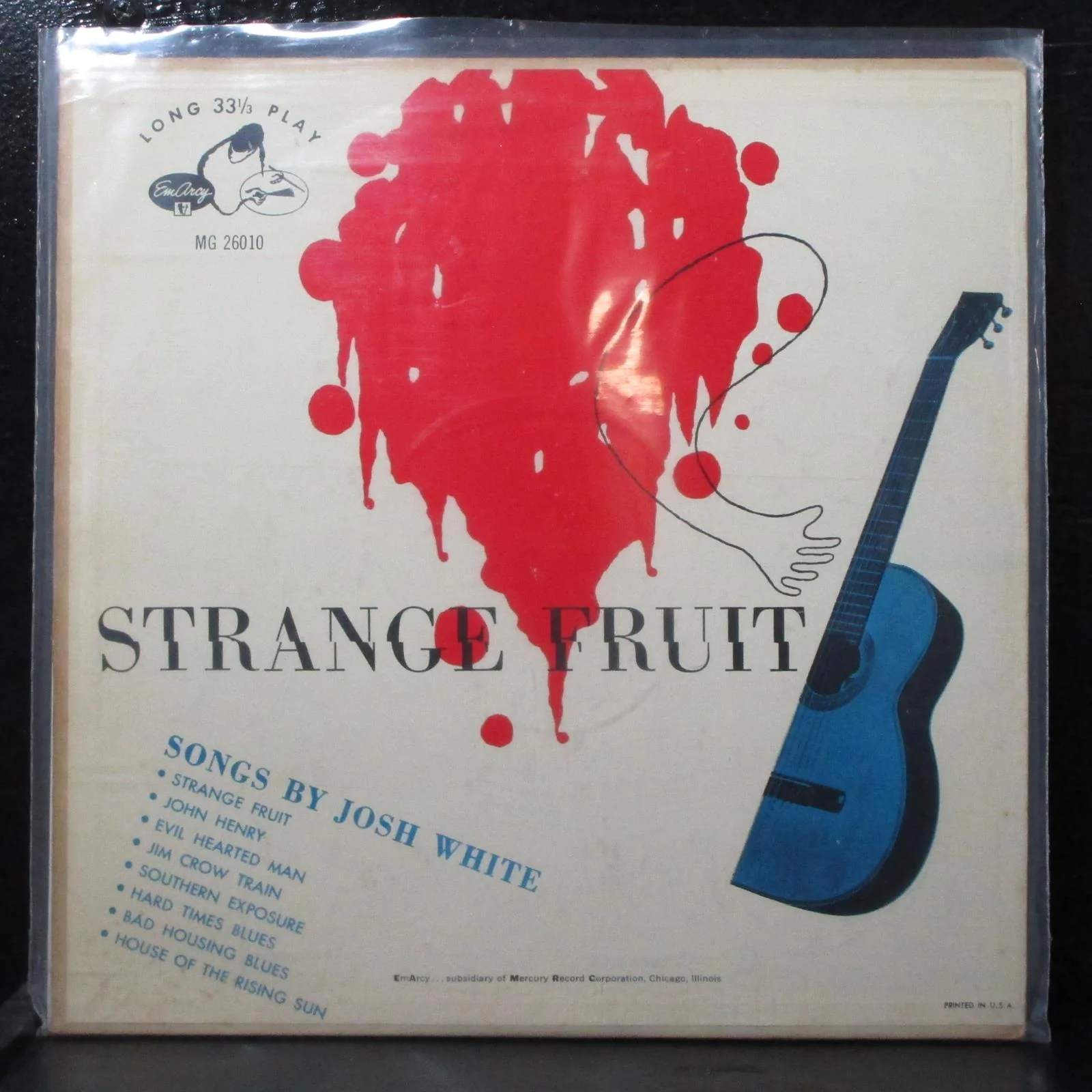 Josh White - Strange Fruit VG+ Mono 10" LP EmArcy USA 1954