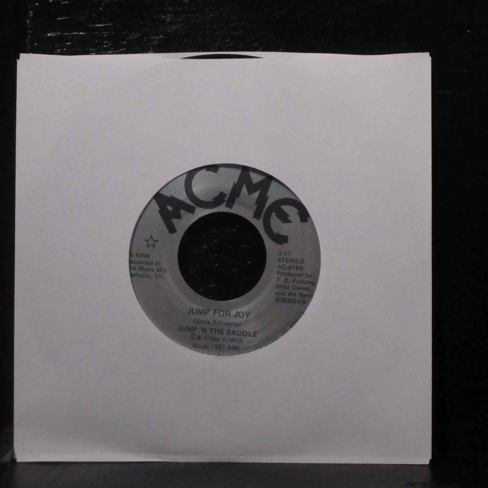 Jump 'N The Saddle - The Curly Shuffle / Jump For Joy 7" Mint- Vinyl 45 Acme - Image 2