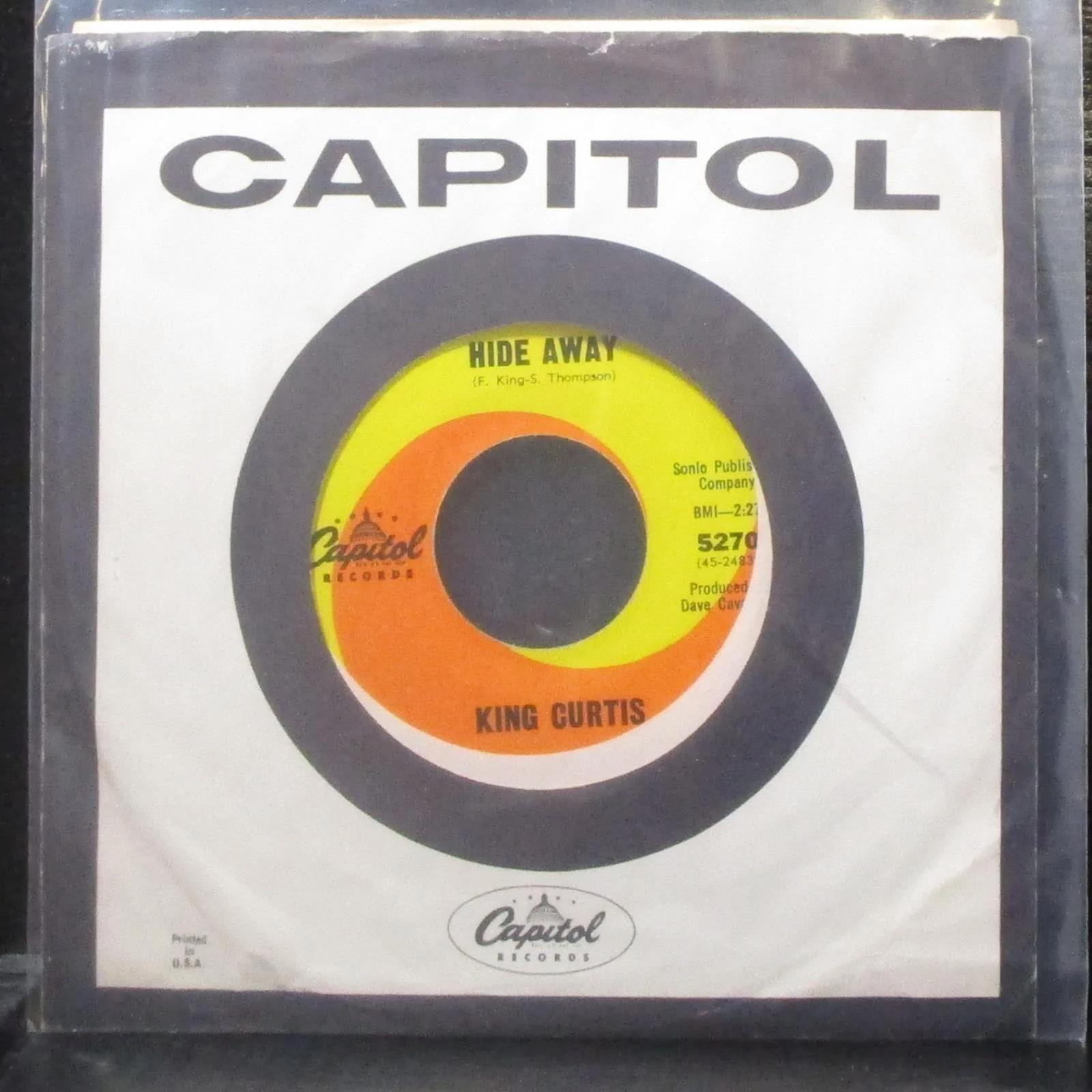King Curtis - Hide Away / Stranger On The Shore 7" Mint- Vinyl 45 Capitol 5270