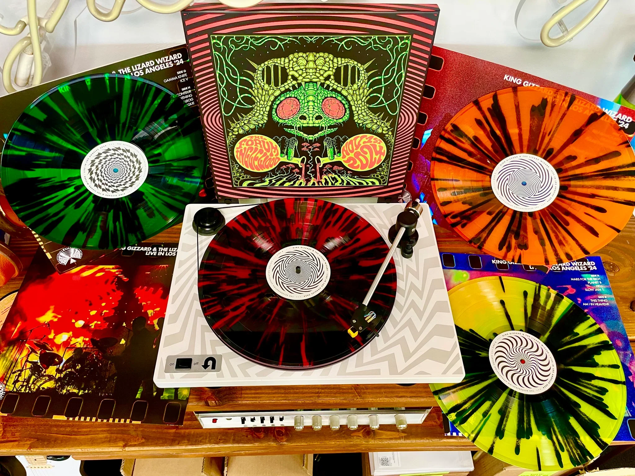 King Gizzard and the Lizard Wizard - Live in Los Angeles '24 - New 4 LP Box Set 2025 Reverberation Appreciation Splatter Vinyl & Poster - Psych Rock