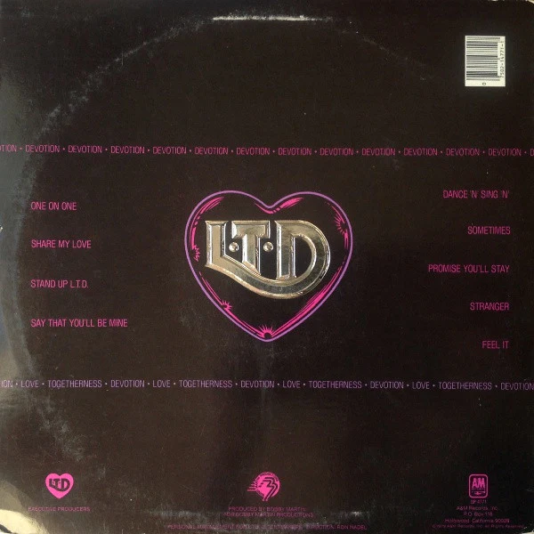 L.T.D. - Devotion - VG+ LP Record 1979 A&M USA Vinyl - Funk / Soul / Disco - Image 2