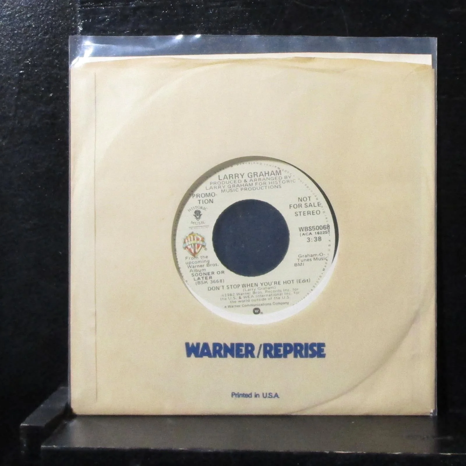 Larry Graham - Don't Stop When You're Hot 7" Mint- Promo Vinyl 45 WBS50068 1982