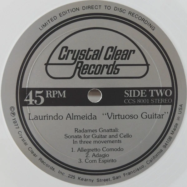 Laurindo Almeida - Virtuoso Guitar - VG+ LP Record 1977 Crystal Clear Direct To Disc White Vinyl Audiophile - Bossa Nova / Latin Jazz - Image 4