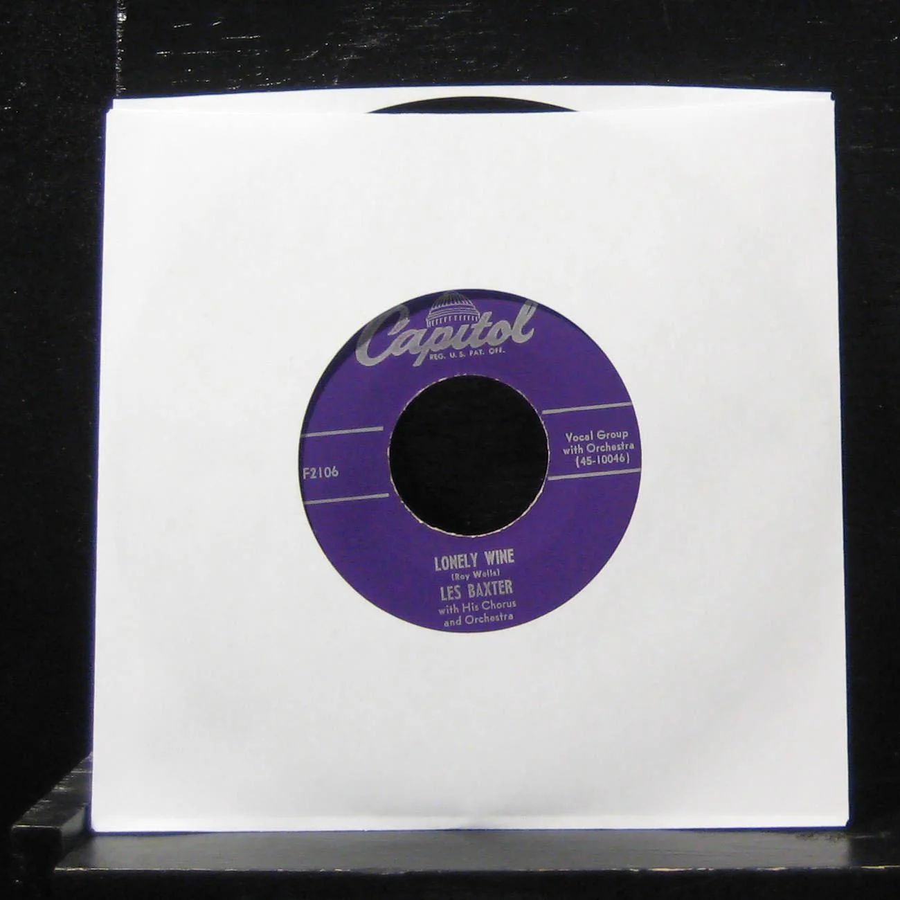 Les Baxter - Lonely Wine / Lost In Meditation 7" VG+ F2106 Vinyl 45 - Image 2