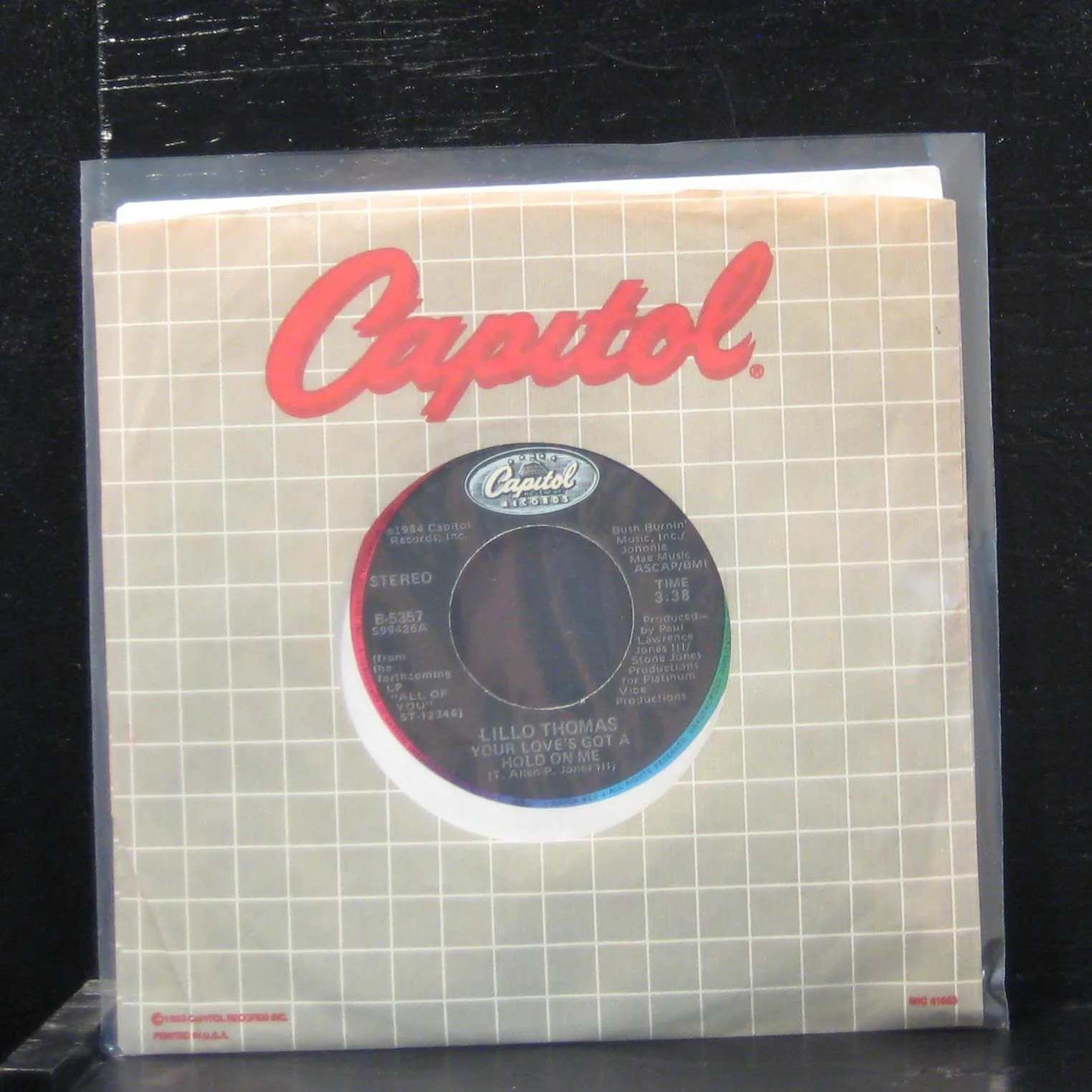 Lillo Thomas - Your Love's Got A Hold On Me 7" VG+ B-5367 Capitol Vinyl 45 - Image 2