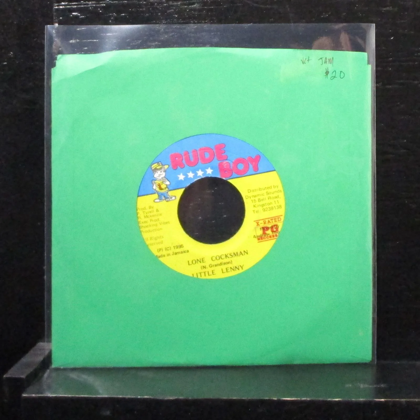 Little Lenny - Lone Cocksman 7" VG+ Vinyl 45 Rude Boy Jamaica 1995