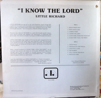 Little Richard - I Know The Lord - VG+ LP Record 1979 Ala USA Vinyl - Soul / Gospel / Rhythm & Blues - Image 2