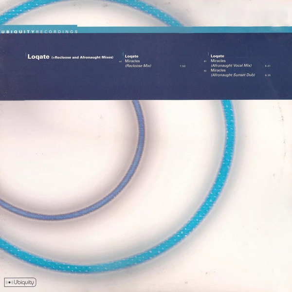 Loqate - Miracles - VG+ 12" Single Record 2001 Ubiquity USA Vinyl - Deep House / Future Jazz