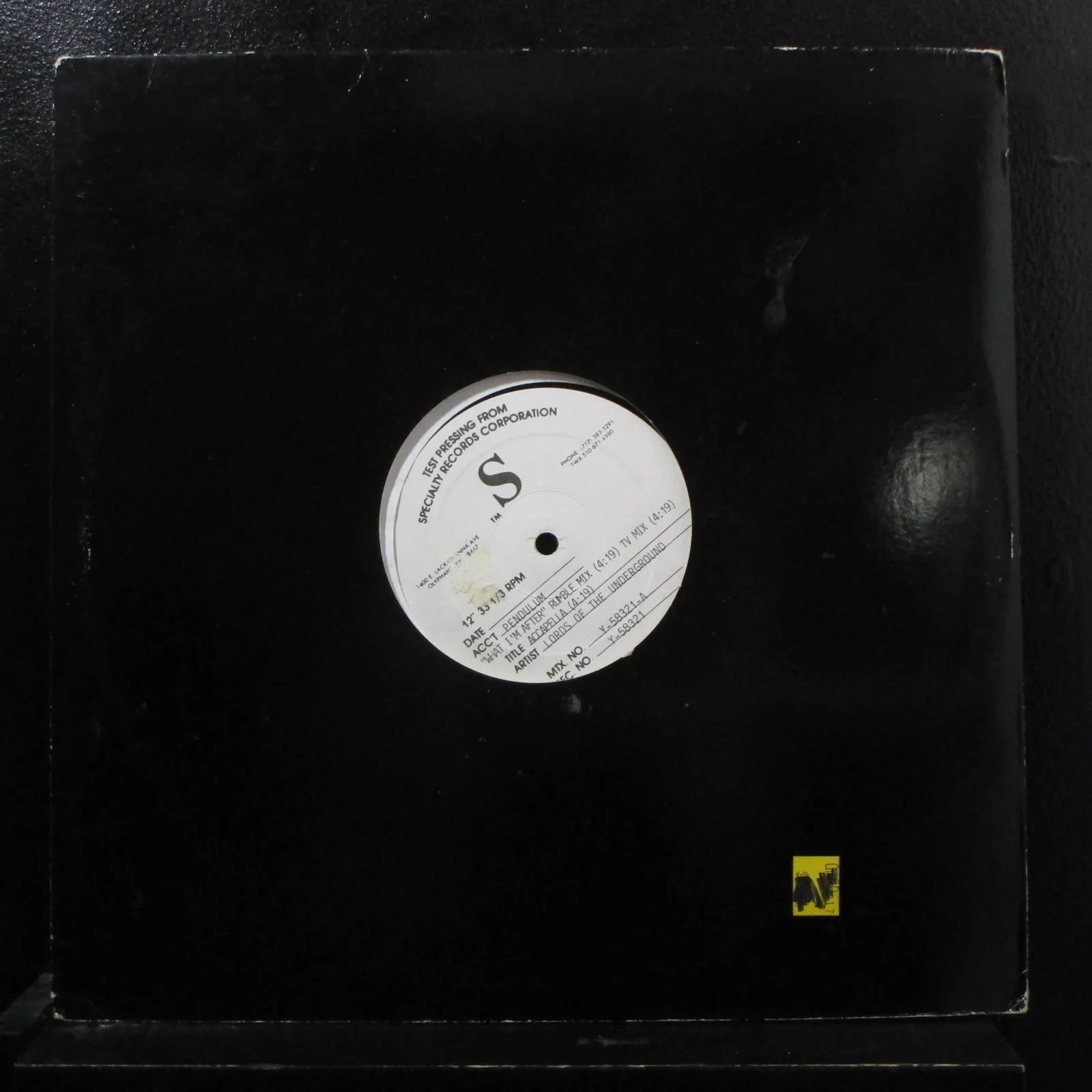 Lords Of The Underground - What I'm After 12" VG+ Y-58321 Test Press Record - Image 2