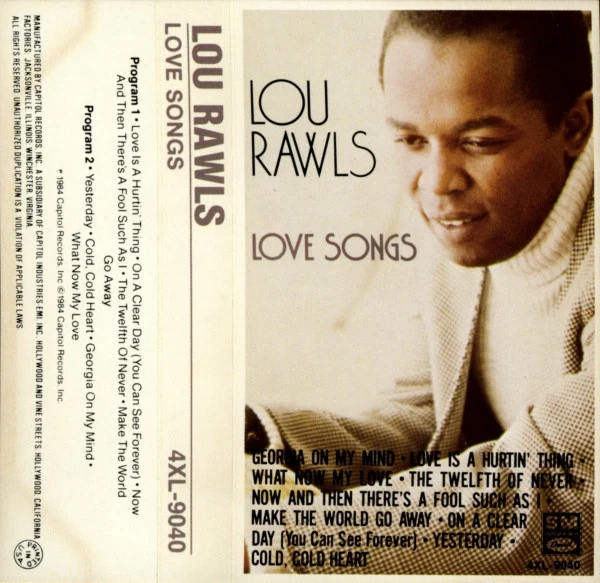 Lou Rawls - Love Songs - VG+ Cassette 1984 Capitol Special Markets Tape - Funk / Soul