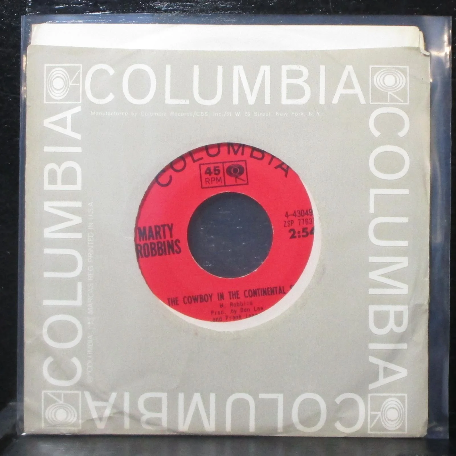 Marty Robbins - Man Walks Among Us 7" VG+ Columbia 4-43049 USA 1964 - Image 2
