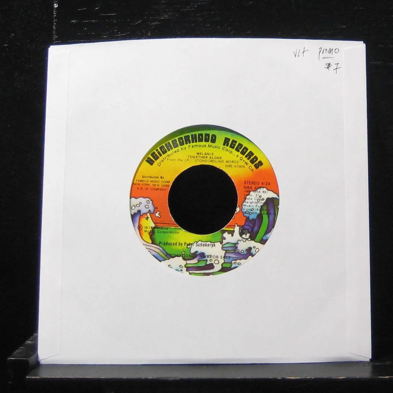 Melanie - Together Alone / Together Alone 7" VG+ NRA 4207 Vinyl 45 Promo