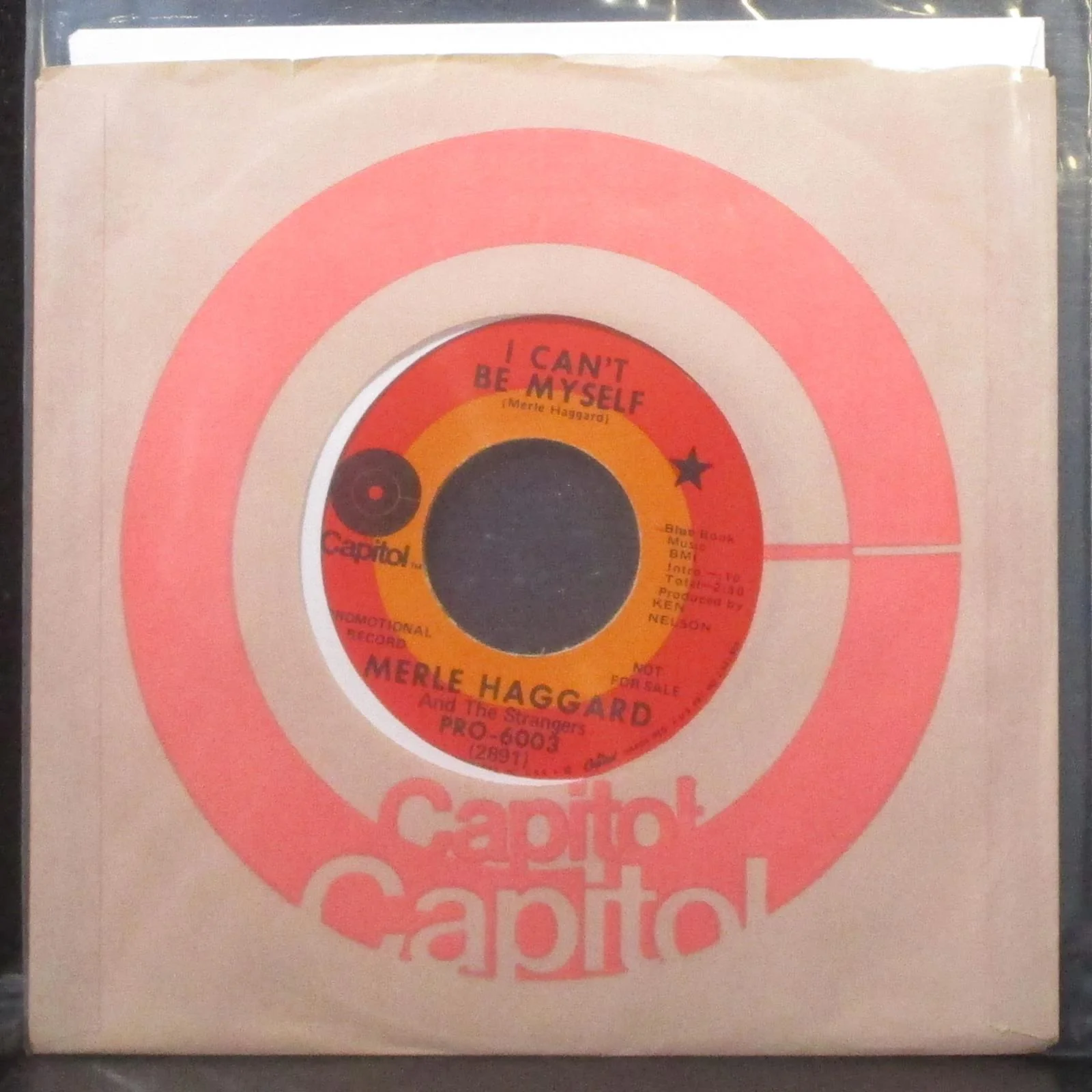 Merle Haggard - I Can't Be Myself / Sidewalks of Chicago 7" Mint- Promo Vinyl 45