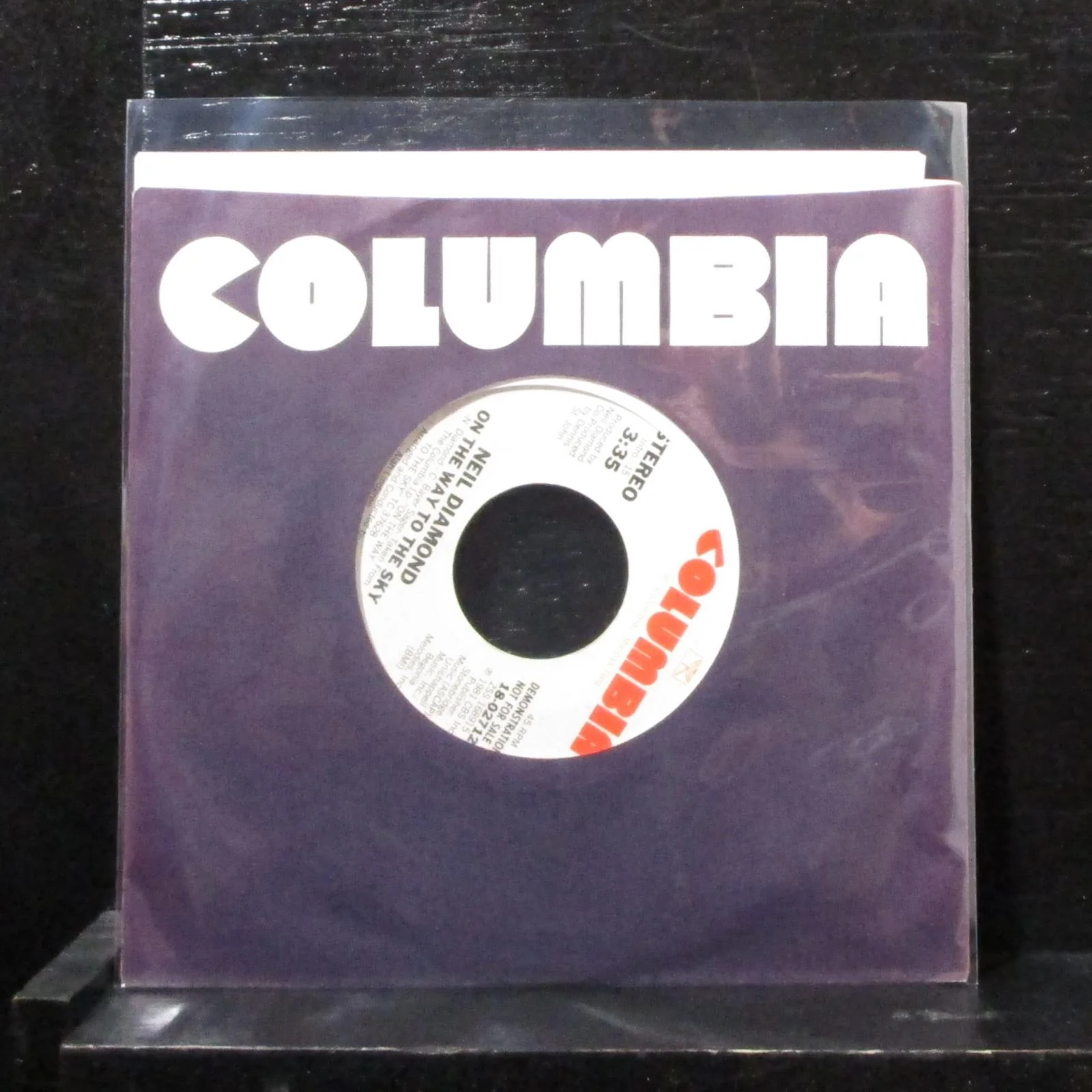 Neil Diamond - On The Way To The Sky 7" VG+ Promo Vinyl 45 Columbia 18-02712 - Image 2