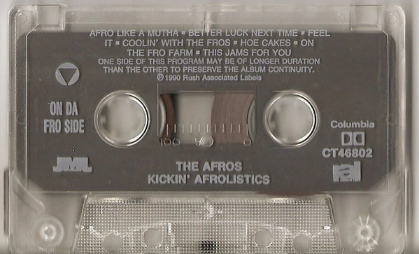 The Afros - Kickin' Afrolistics - VG+ Cassette 1990 JMJ Rush Columbia USA Tape - Hip Hop - Image 2