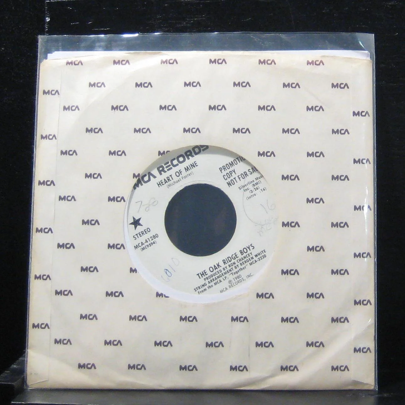 Oak Ridge Boys - Heart Of Mine 7" VG+ MCA-41280 Vinyl 45 Promo 1980