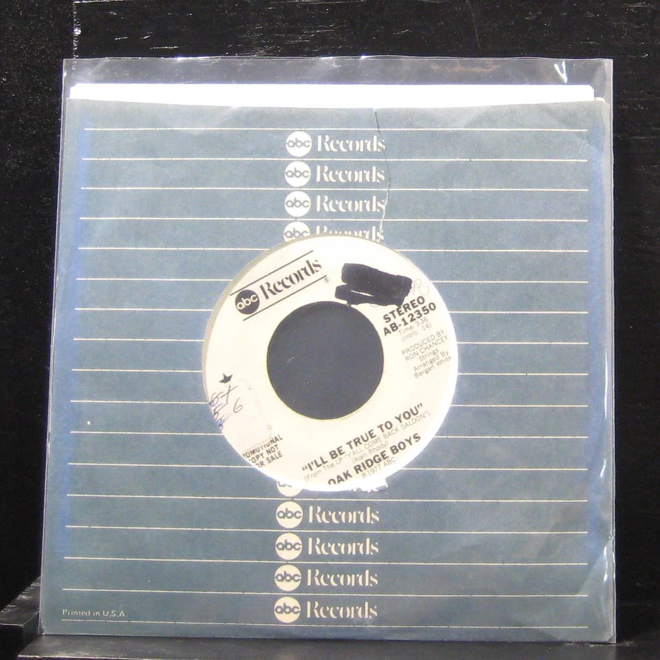 Oak Ridge Boys - I'll Be True To You 7" VG+ AB-12350 Vinyl 45 ABC 1977 Promo - Image 2