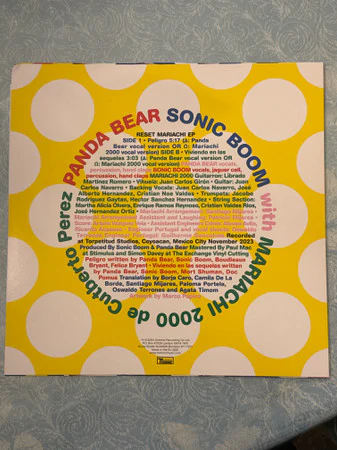 Panda Bear, Sonic Boom with Mariachi 2000 De Cutberto Pérez - Reset Mariachi EP - New EP Record 2024 Domino Vinyl - Indie Pop / Latin / Mariachi - Image 4