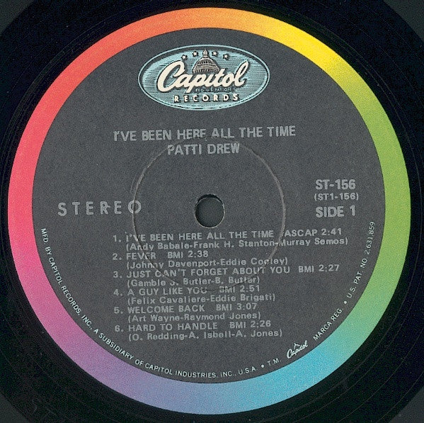 Patti Drew - I've Been Here All The Time - VG+ LP Record 1969 Capitol USA Original Vinyl - Soul / Pop / Vocal - Image 3