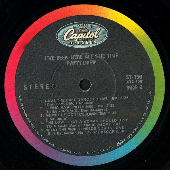 Patti Drew - I've Been Here All The Time - VG+ LP Record 1969 Capitol USA Original Vinyl - Soul / Pop / Vocal - Image 4