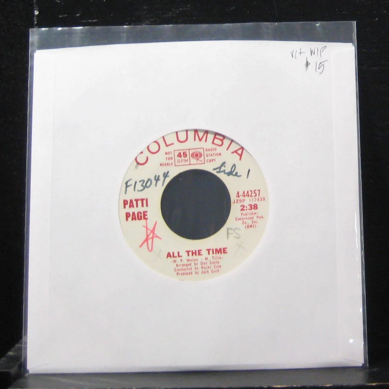 Patti Page All The Time  / Pretty Bluebird 7" VG+ 4-44257 Vinyl 45 Promo 1967