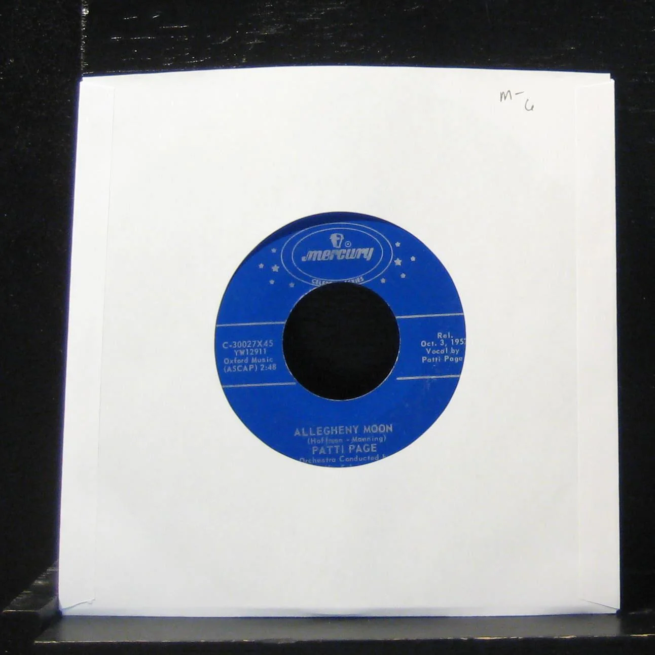Patti Page - Allegheny Moon / Once In Awhile 7" Mint- C-30027x45 Vinyl 45