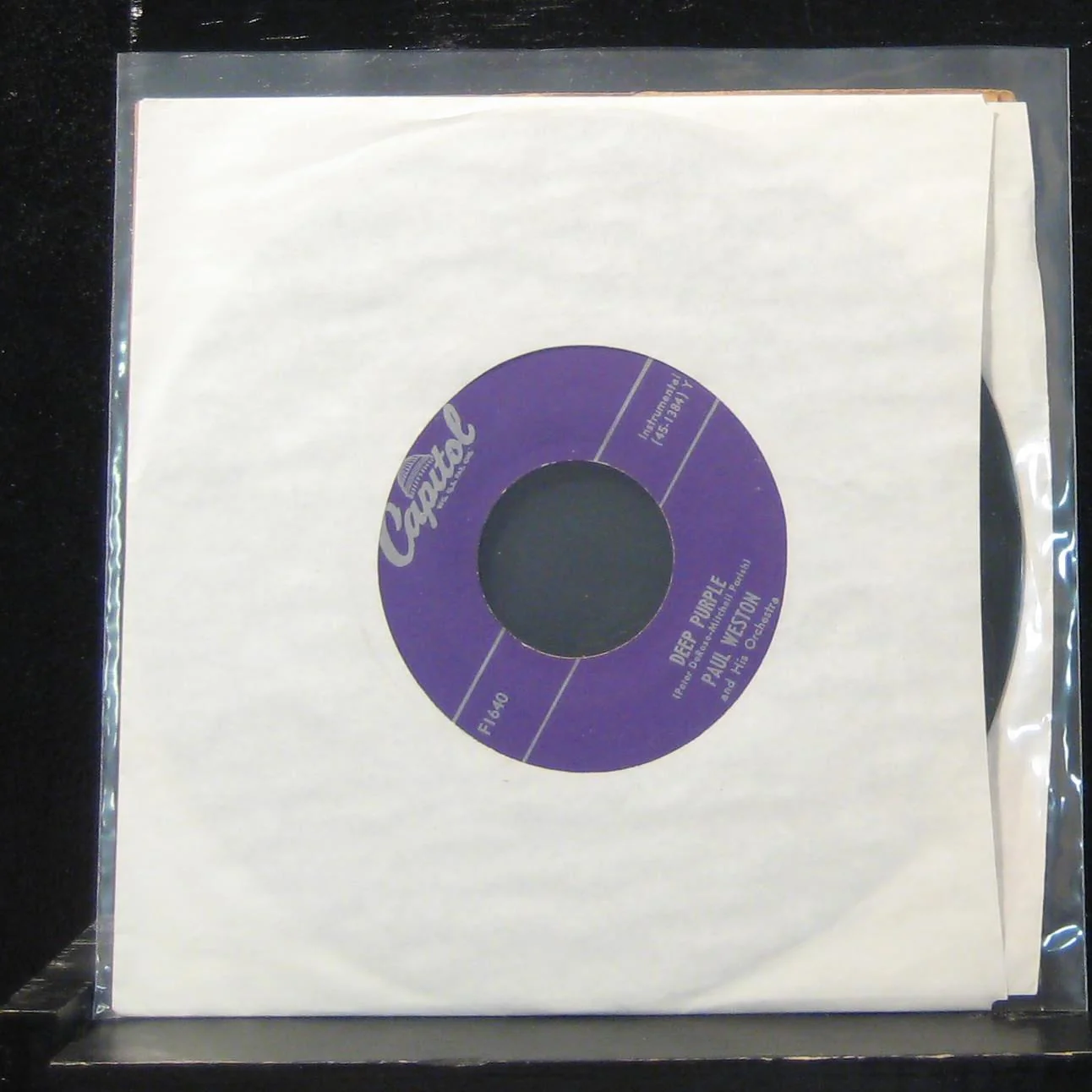 Paul Weston - Etude / Deep Purple 7" VG+ F1640 Vinyl 45 Capitol Records - Image 2